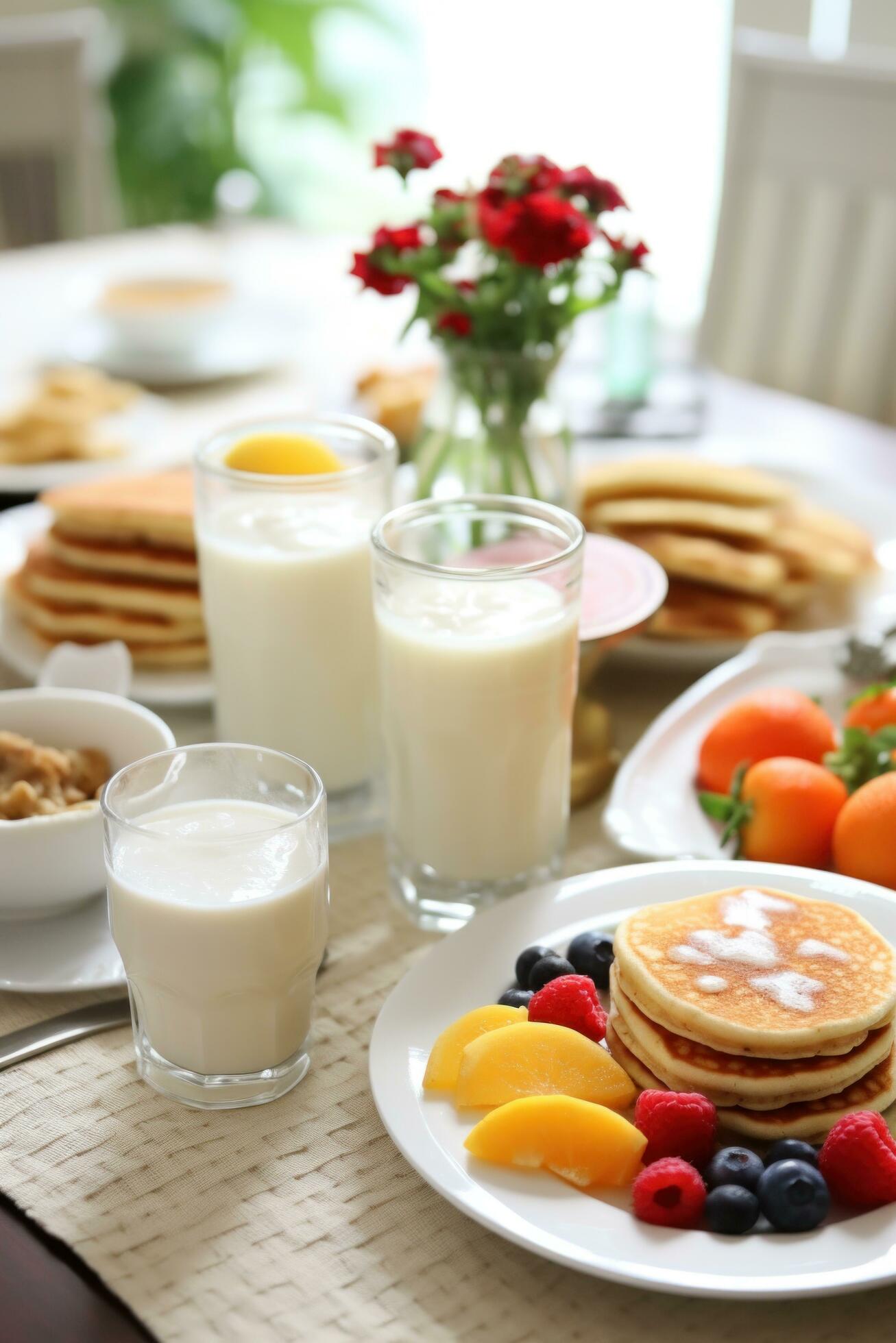 Ai-generated-weekend-morning-a-cozy-breakfast-spread-laughter-and-the-warmth-of-togetherness-free-photo