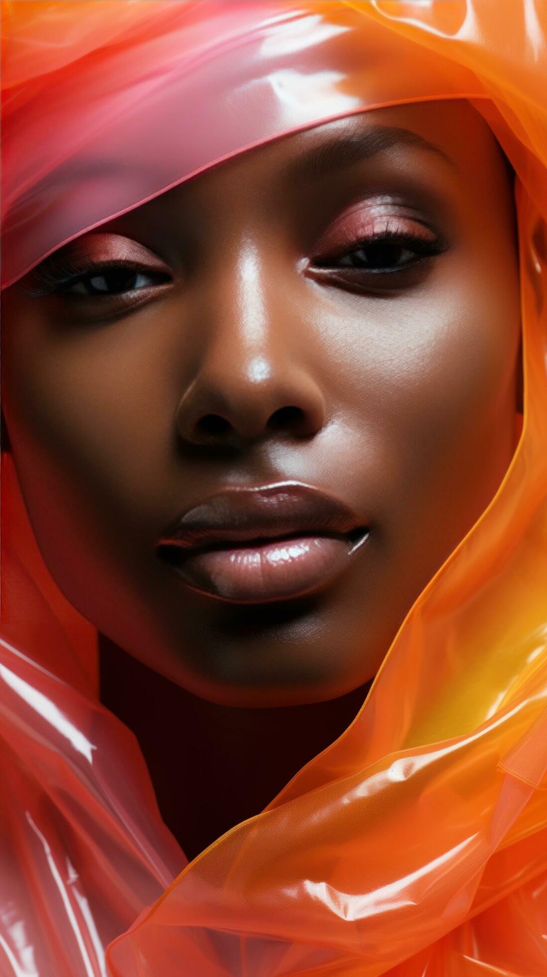 Ai-generated-woman-s-face-with-a-sheet-mask-on-the-mask-is-brightly-colored-and-covers-most-of-her-skin-free-photo