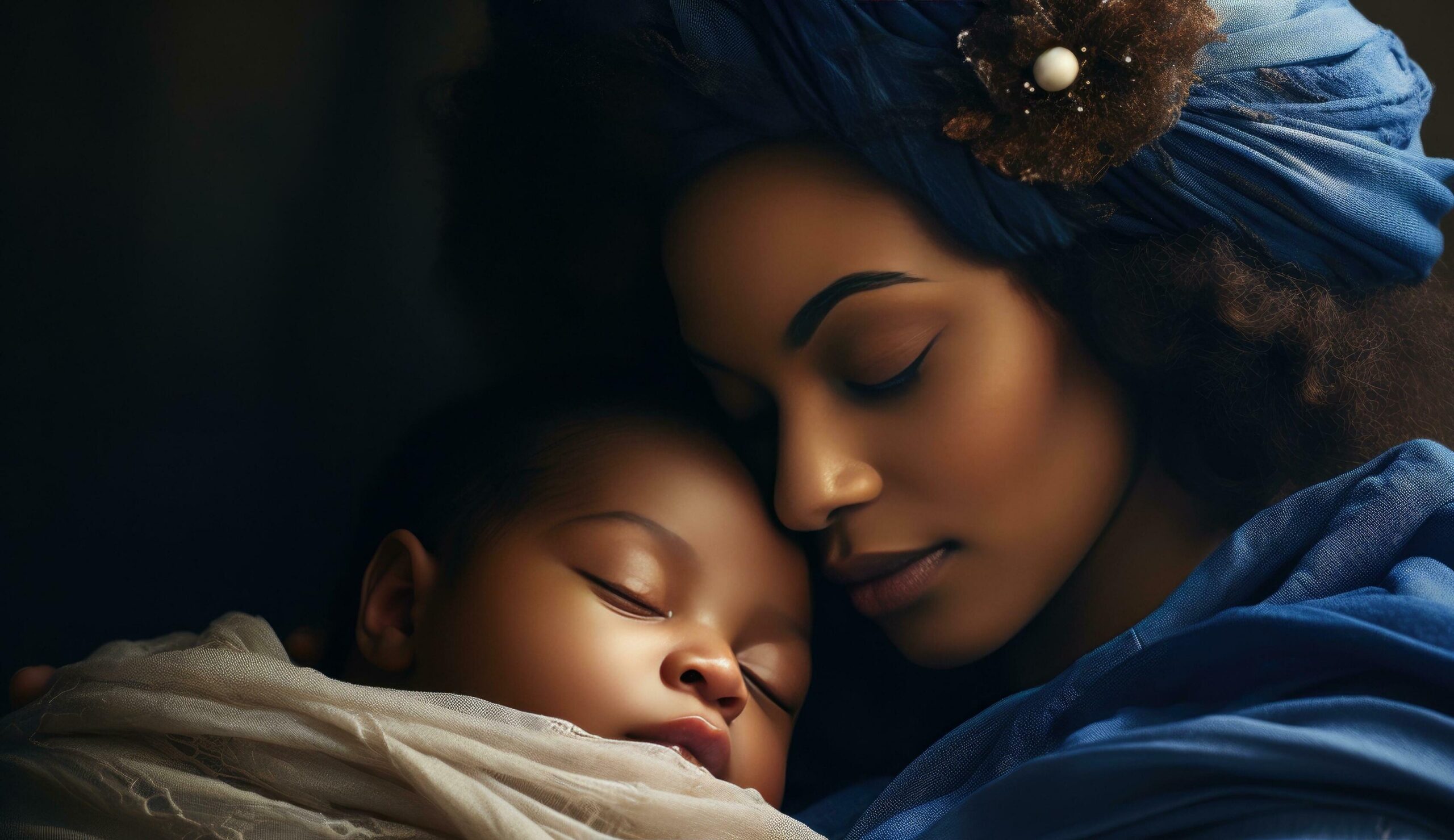 Ai-generated-young-mother-is-holding-her-newborn-child-free-photo