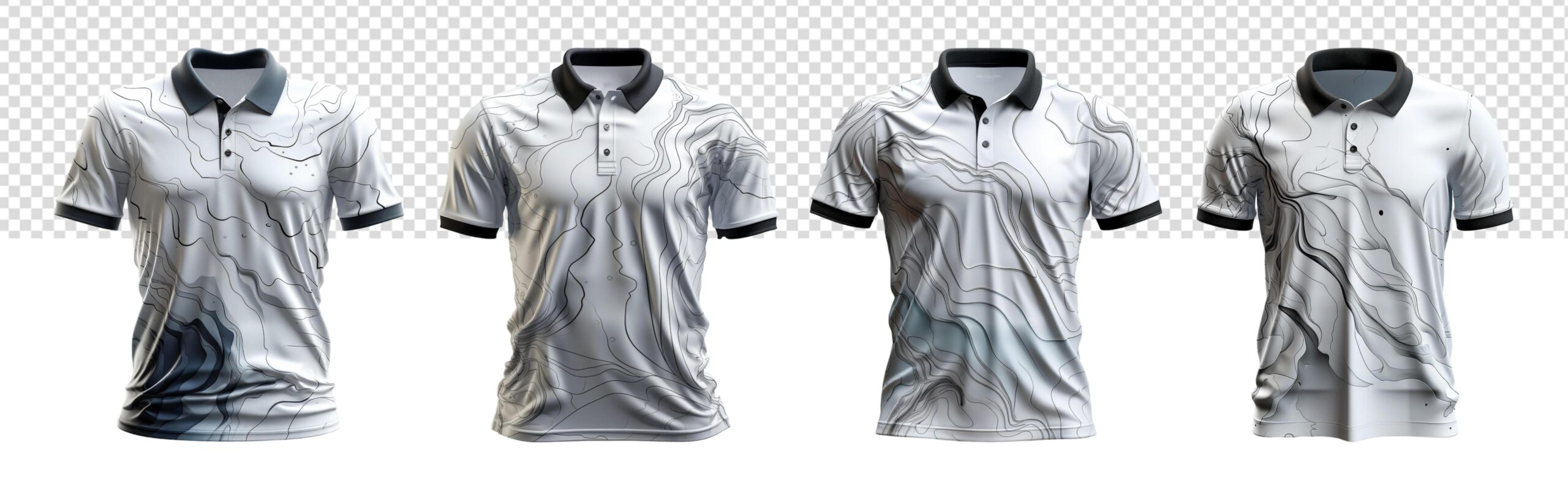 Men-s-white-polo-shirt-mockup-template-set-with-black-pattern-front-view-generated-ai-free-photo
