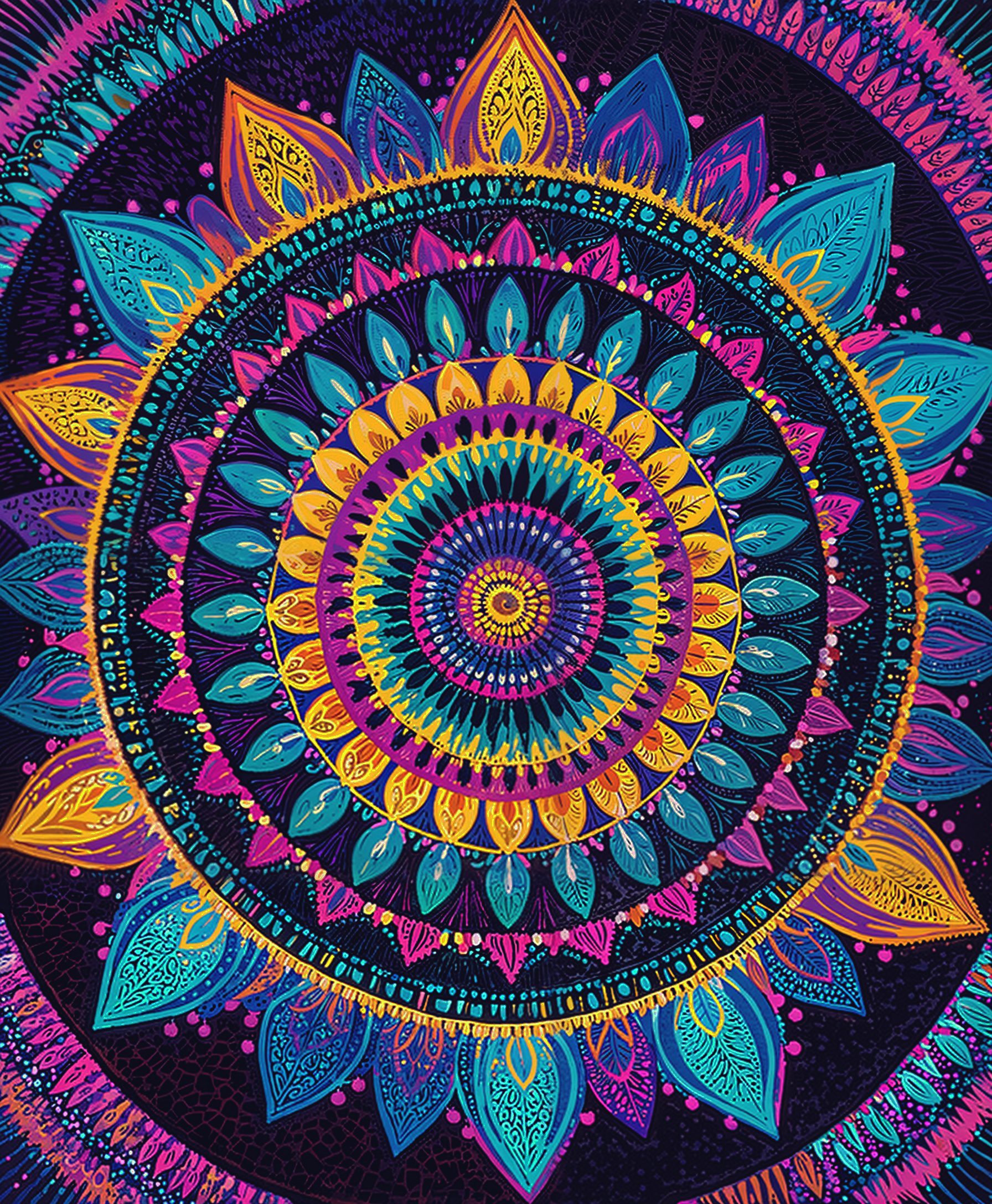 A psychedelic and trippy album cover for "connection25, " featuring a mesmerizing blend of geometric patterns intertwined with electric, neon-colored ink splats. Vibrant, swirling fractals dominate the design, creating an optical illusion that draws the viewer deeper into the image. Abstract shapes continuously morph and flow, capturing the dynamic energy of music. Intense, saturated colors clash and blend in a hypnotic dance, while subtle circuit-like patterns are woven throughout, hinting at the electronic music influence. The overall composition is both balanced and dynamic, ensuring that every part of the image captivates the viewer's attention. The design emphasizes psychedelic, trippy, geometric, and electric elements, using stable diffusion with flux, and applying the lora:ink_splats:1 for added depth. High-quality output is prioritized with parameters set to score_9, score_8_up, and score_7_up, ensuring a visually stunning and immersive cover.