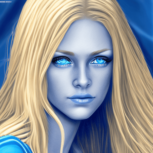 Highly detailed blonde woman with blue eyes