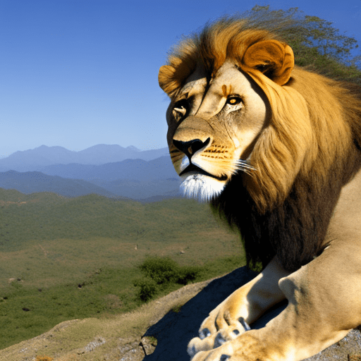 A lion overlooking a sabana
