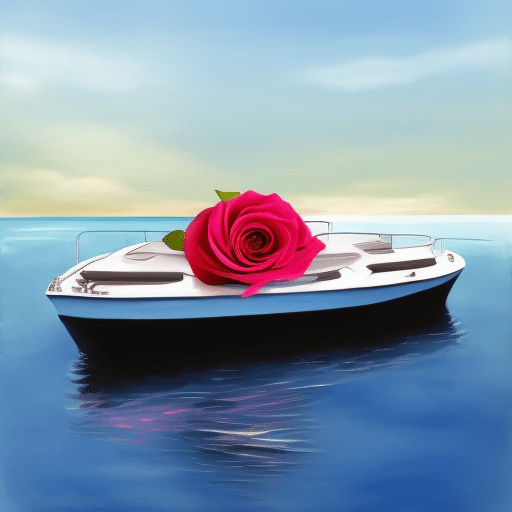 A rose un a boat