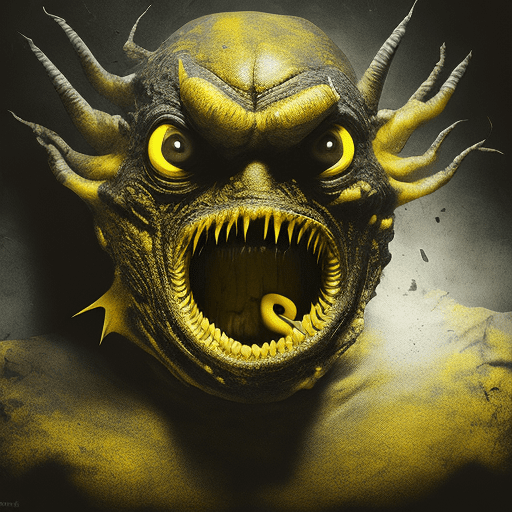 Scary creature emerging from the darkness, flat snout, yellow eyes, horror, dark and haunting, hyperrealism, ultra-detailed, 8k --ar 9:16 --q 2 --s 750