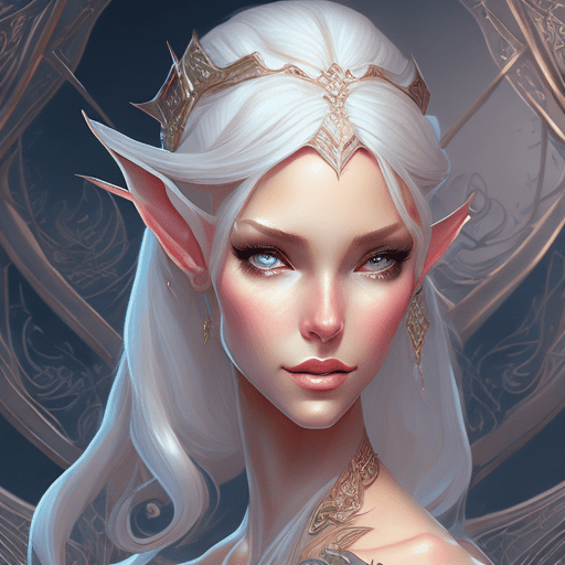 Mdjrny-v4 style portrait of female elf, intricate, elegant, highly detailed, digital painting, art station, concept art, smooth, sharp focus, illustration, art by artgerm and greg rutkowski and alphonse mucha, 8k