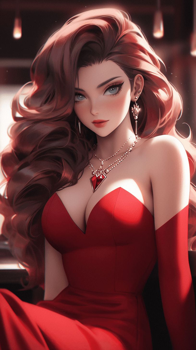 Jessica rabbit beautiful charismatic girl, athletic body, gorgeous figure, interesting shapes, full body shot, dark eye makeup, in the style of jessica drossin, life-size figures, catcore --ar 51:91 --stylize 1000 --niji 5