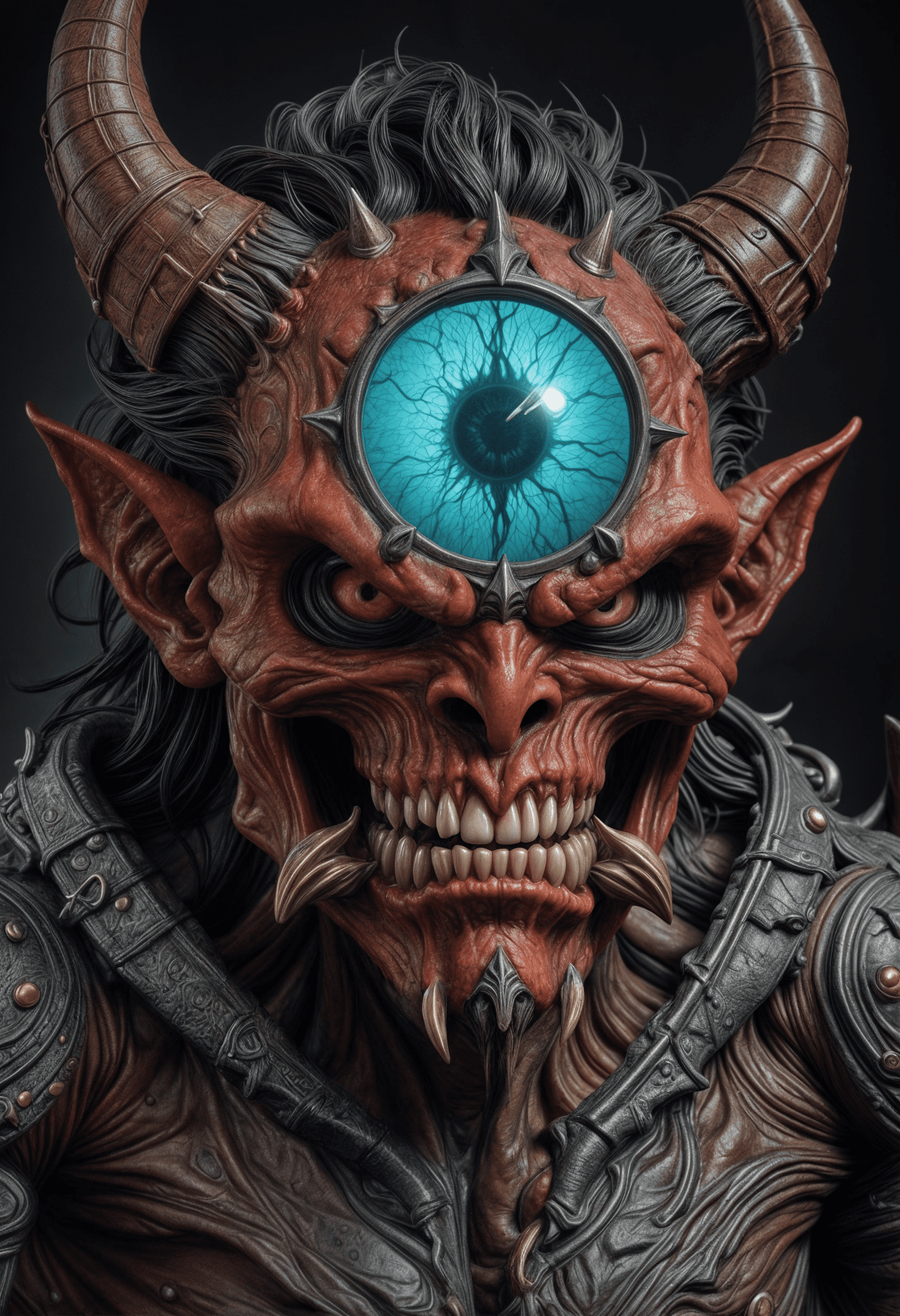 Fantasy, portrait of a demon , creepy , watcher of the hell