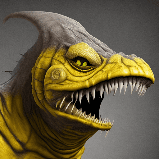 Scary creature, flat snout, yellow eyes, horror, dark and haunting, hyperrealism, ultra-detailed, 8k --ar 9:16 --q 2 --s 750