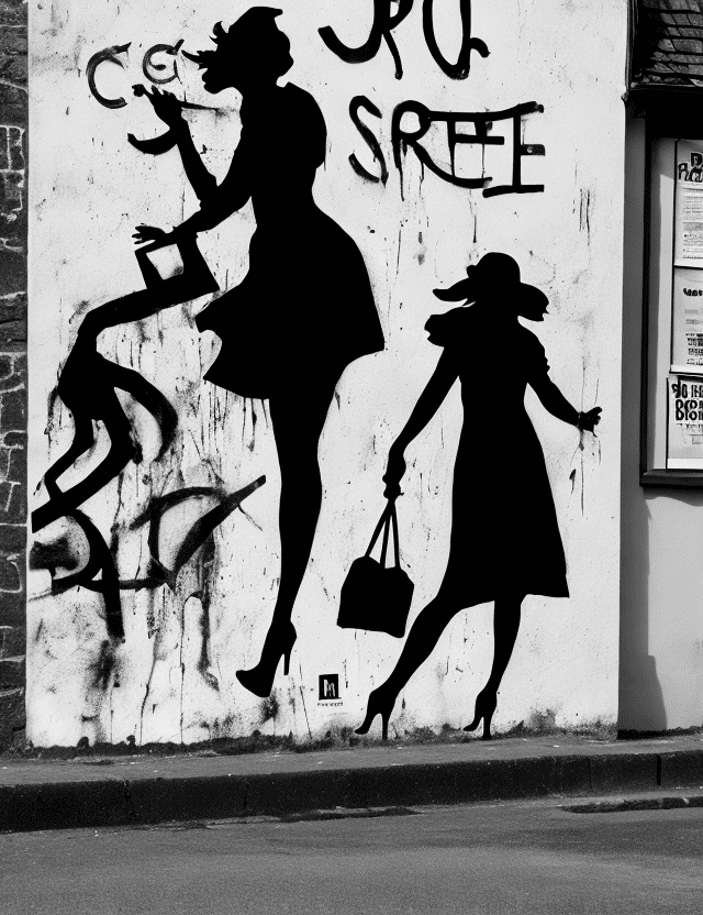 Affiche street art, photographie en noir et blanc, vieille femme, bretagne, debout