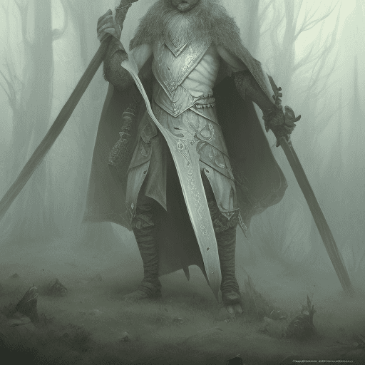 Elfo, alto y fibroso, albino, de tez palida y pelo blanco, vestido con una armadura negra, en un bosque nevado +dark fantasy setting, speedpaint style, realism, stile of symbaroum, style of martin grip