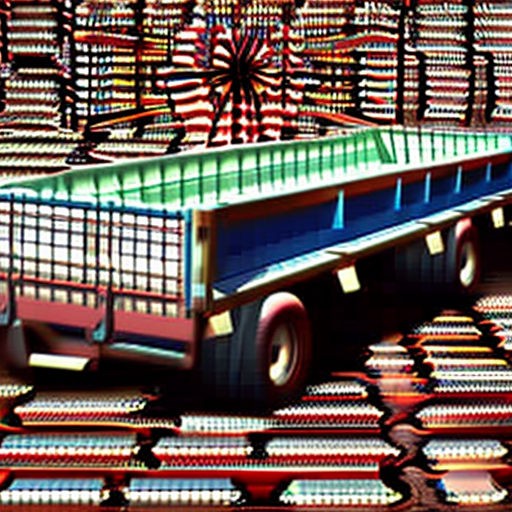 A open bed truck loaded with 3d algebra symbols, hyperrealism, ultra-detailed, 8k