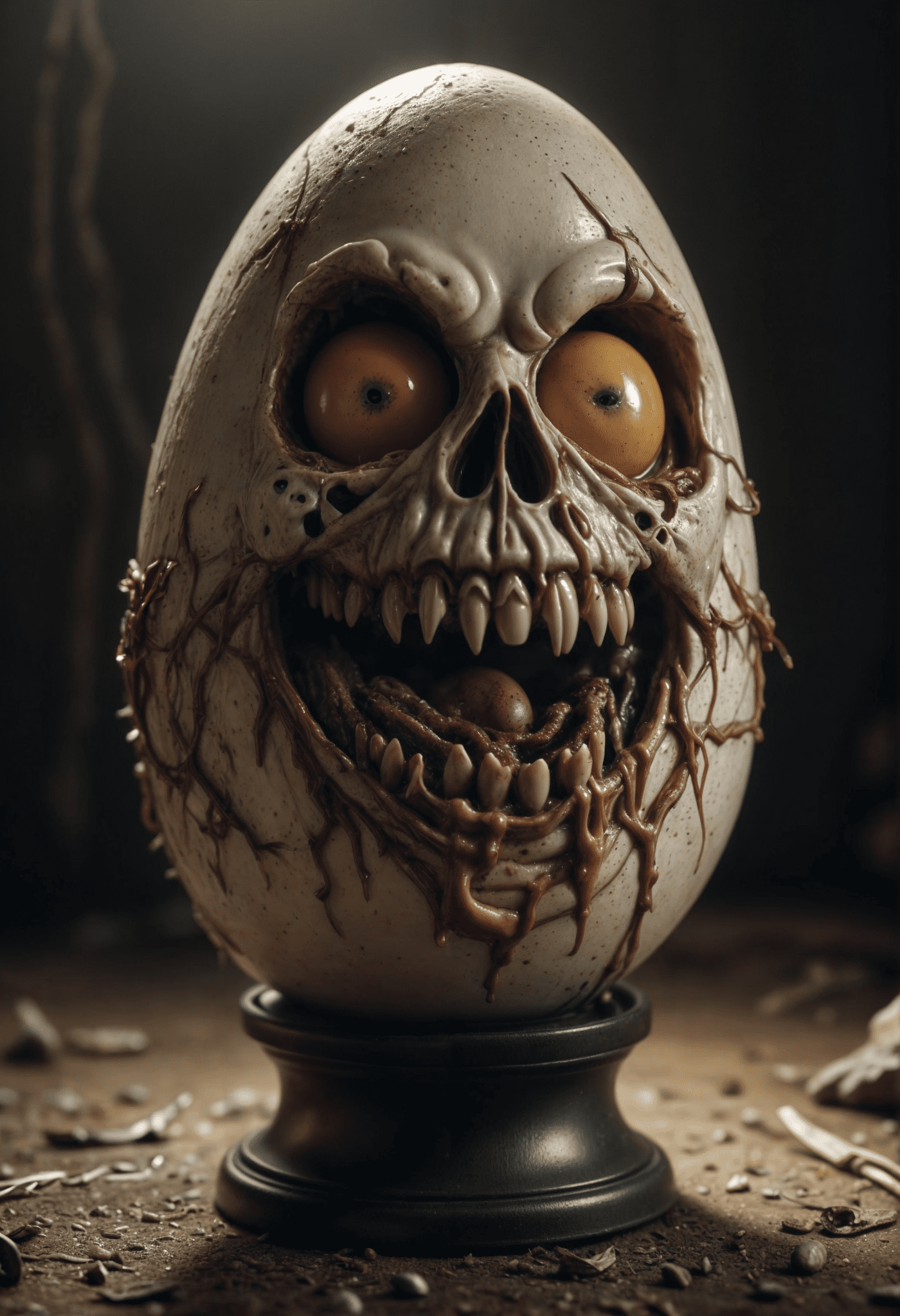 Creepy horror egg