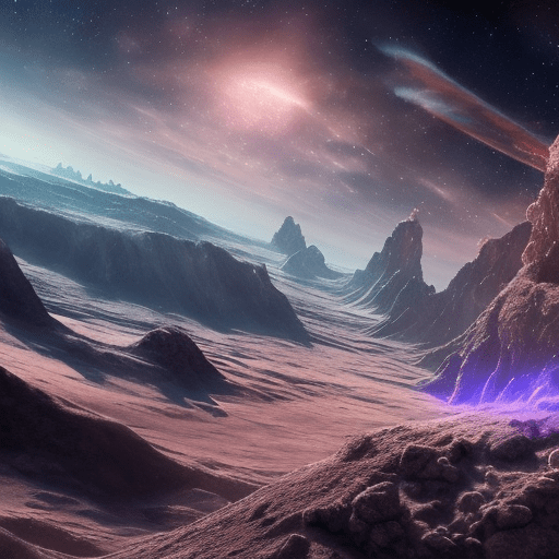 Breathless beautiful image of a planet in another galaxy, nebulas, colourful, suns, ice asteroids, view from an asteroid to a planet, sci fi, dynamic lights, etrernal , mystique, 8 k image, surealism, crystals, illuminated flora and fauna, cinematic, planet at horizont, steampunk female astronaut , very beautiful, make peace sights with hand