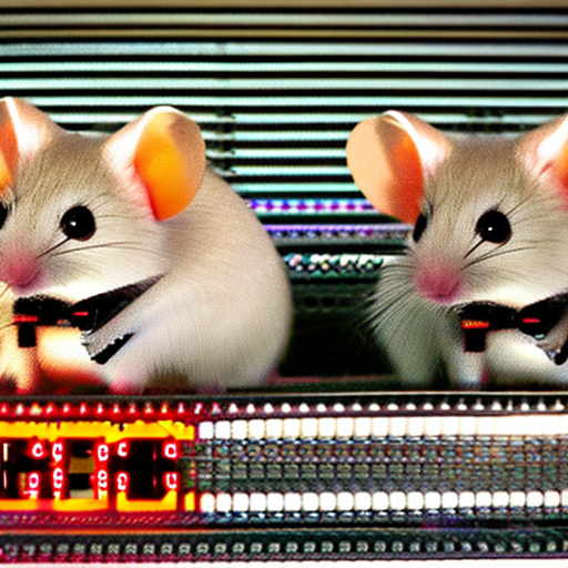 Mice dressed as back to the future movie.