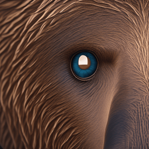 A hyper realistic eye. A reflection in the eye of a snarling grizzly bear. Give the grizzly bear a 30% opacity, ultra detail, octane render, 8k