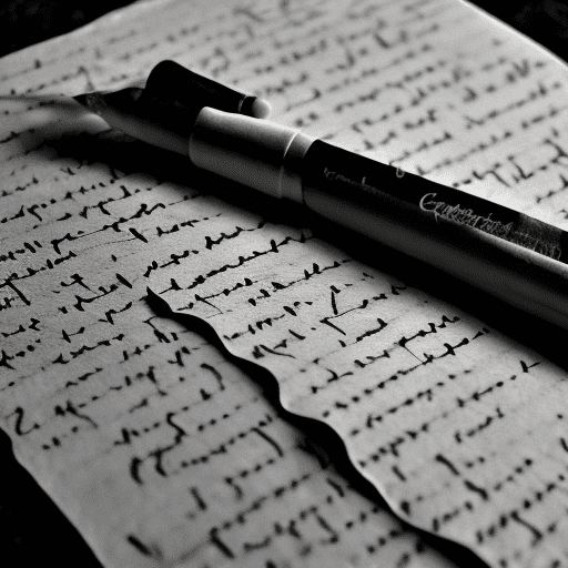 A flimsy old hand-written note, cursive writing, fold lines. Fuzzy black and white photograph