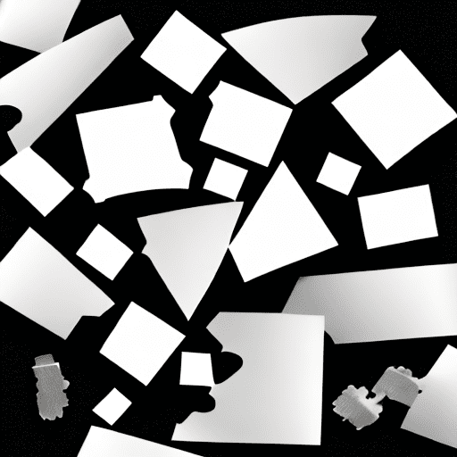 Broken integration broker, broken pieces apart, detailed, white background
