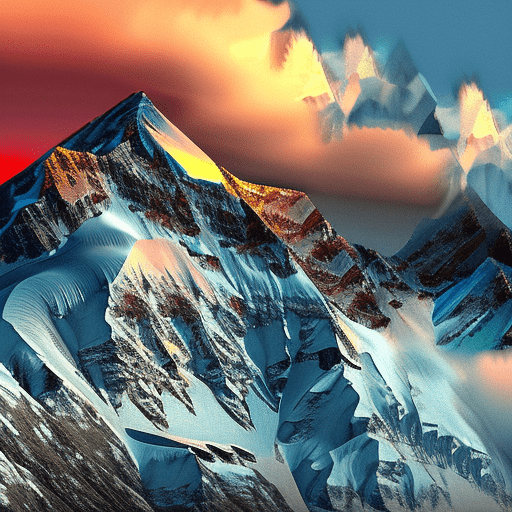 Mount everest, in the style of illusory wallpaper, colorful realism, modular, intense close-ups, uhd image, realism