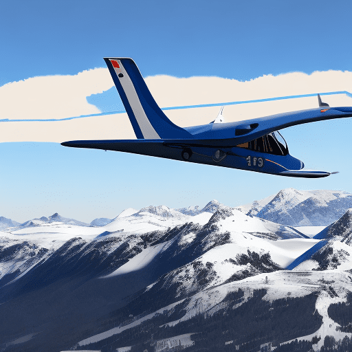 I need a highly realistic image. The scene should depict a landscape of snow-capped mountains resembling the pyrenees. A single-pilot blanik l13 glider, painted blue, should be flying over one of the slopes. The glider must feature the spanish air force symbol on its wings and the registration number ec-ccb on both the tail and wings. The overall atmosphere should be serene and majestic, capturing the beauty of the mountains and the elegance of the glider in flight.