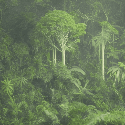 The jungle is dense and foreboding, with towering trees that create a thick canopy overhead, allowing only slivers of sunlight to penetrate through, the foliage is lush and green, with various types of plants, vines, and underbrush, the ground is uneven, covered with fallen leaves, branches, and occasional patches of mud, the atmosphere is humid and heavy, the air is thick with the scent of earth and vegetation, the road is narrow and winding, cutting through the dense jungle, it is flanked by thick vegetation on both sides, with overhanging branches and vines that create a tunnel-like effect, the surface of the road is uneven, composed of dirt and gravel, with numerous potholes and patches of mud, the jungle encroaches on the road, with roots and plants often spilling onto the path, the road is frequently shrouded in shadows due to the dense canopy above,