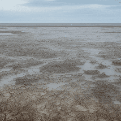Desolate tides that stretch out into the horizon, these areas are often muddy and barren, the island is part of the wadden sea, characterized by its unique intertidal zone, this area is known for its biodiversity, including creatures like moon jellies and horseshoe crabs, the island itself is remote and rugged, with a stark, the overall ambiance is one of a post-apocalyptic earth, eerie, a distinctive, angular design, sleek, glowing aesthetic, glowing screens, and intricate circuitry, industrial areas of the outlands contrast with the sleek design of the grid, a grittier, more mechanical look, the color palette is dominated by dark backgrounds contrasted with bright neon colors, the sky with a faint reddish hue, casting an eerie, otherworldly glow over the jungle, the colors appear more muted and surreal, the lush greenery of the jungle covered in a thin layer of dust, giving the plants and trees a reddish tint, the contrast between the vibrant green and the red tones, the road, with dirt and advanced materials, a dusty red path winding through the jungle,