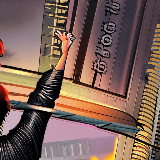 Digital artwork, concept art, a cyberpunk girl with prompt hero text on her chest, standing on rooftop with a dark dystopian city in the background, dynamic pose, fierce, comics style, extremely intricate, extremely detailed, ominous lighting, dramatic lighting, dark stormy night, shot with hasselblad, long exposure