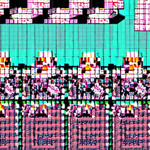 Creepy pale 8bit pixelart bloated middle aged women wearing a pink blooded dress with daisies