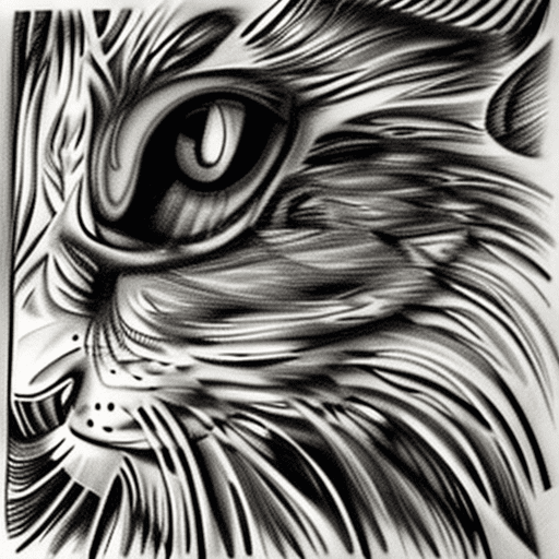 A cat eye. Ink lines, pencil shadings, white background