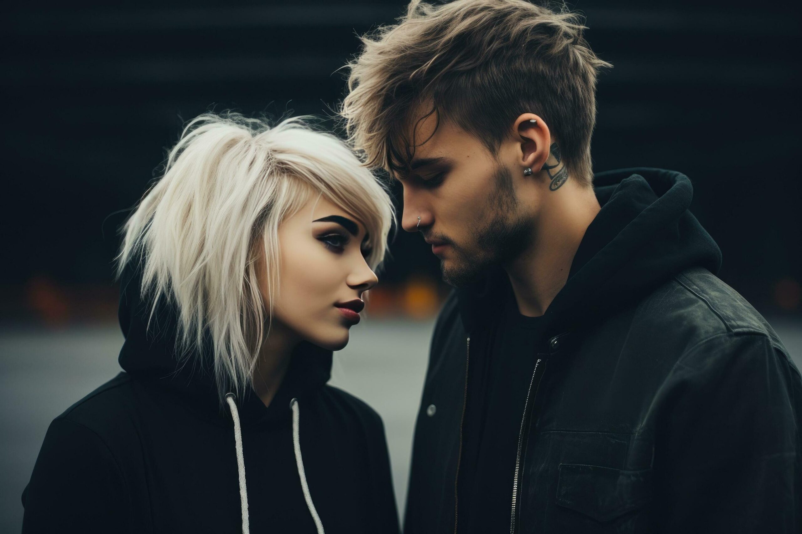 Ai-generated-a-man-and-woman-are-standing-facing-one-another-free-photo