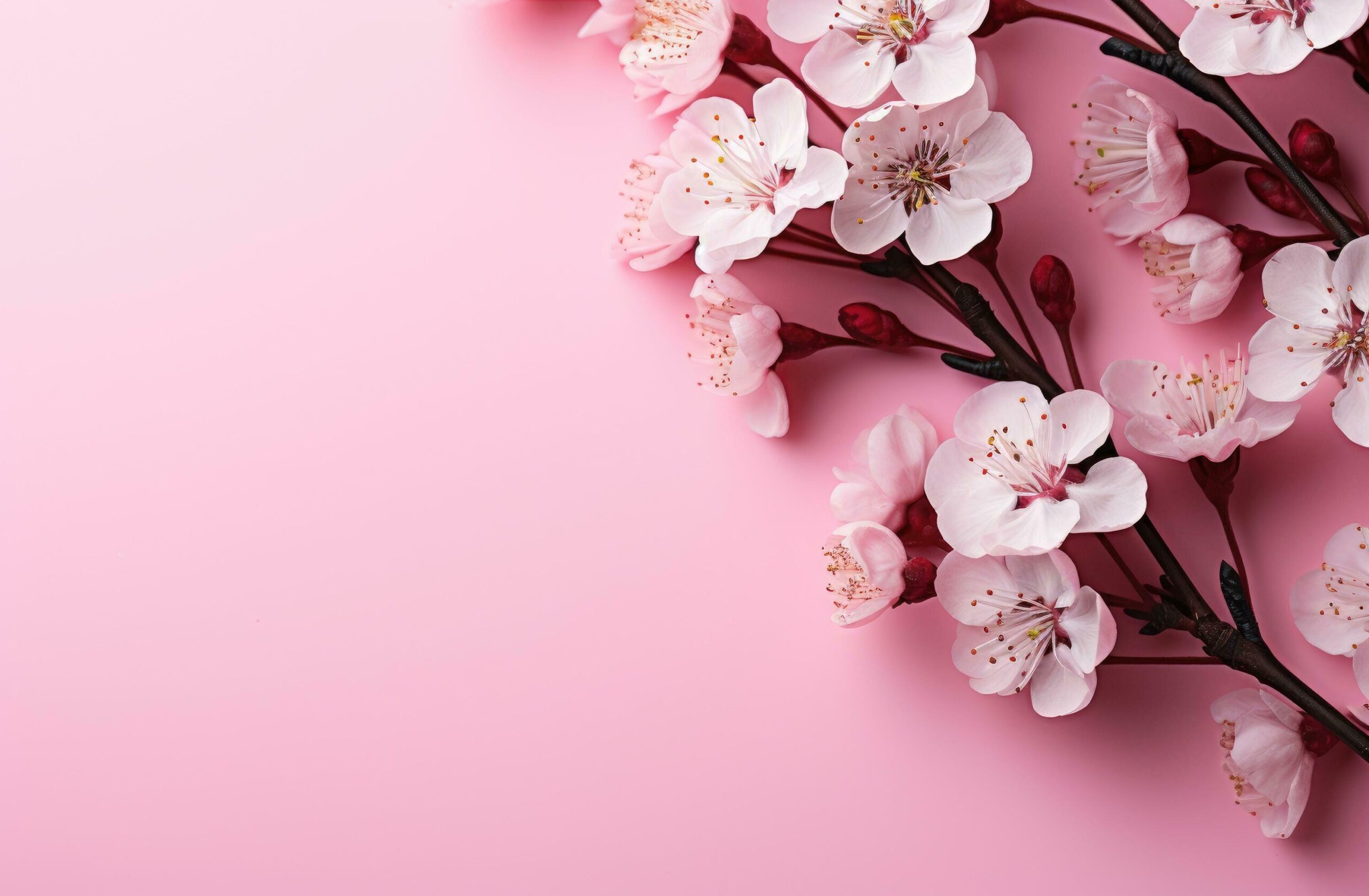 Ai-generated-a-pink-background-with-blossoms-on-it-free-photo
