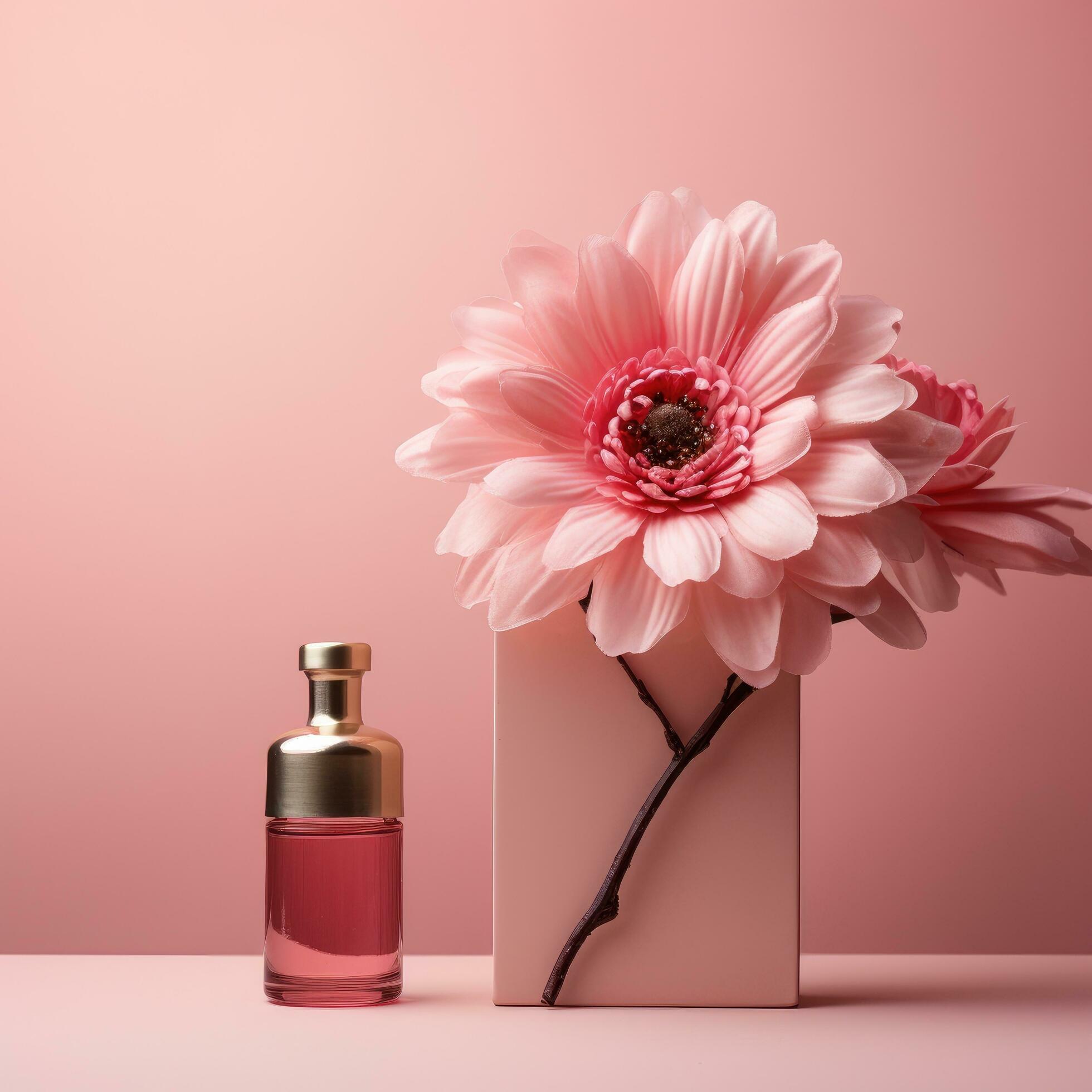 Ai-generated-a-pink-flower-and-8-represents-women-s-day-on-a-pink-background-free-photo