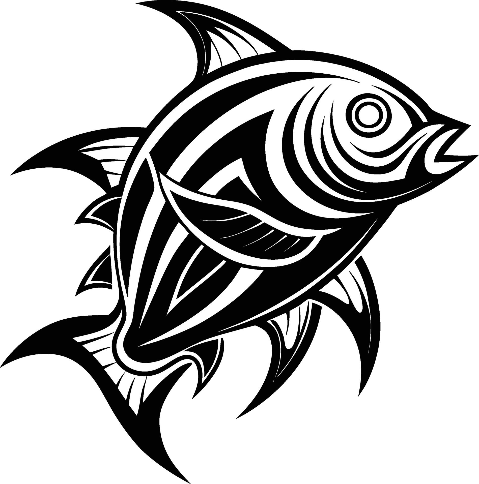 Decorative-fish-line-art-free-vector