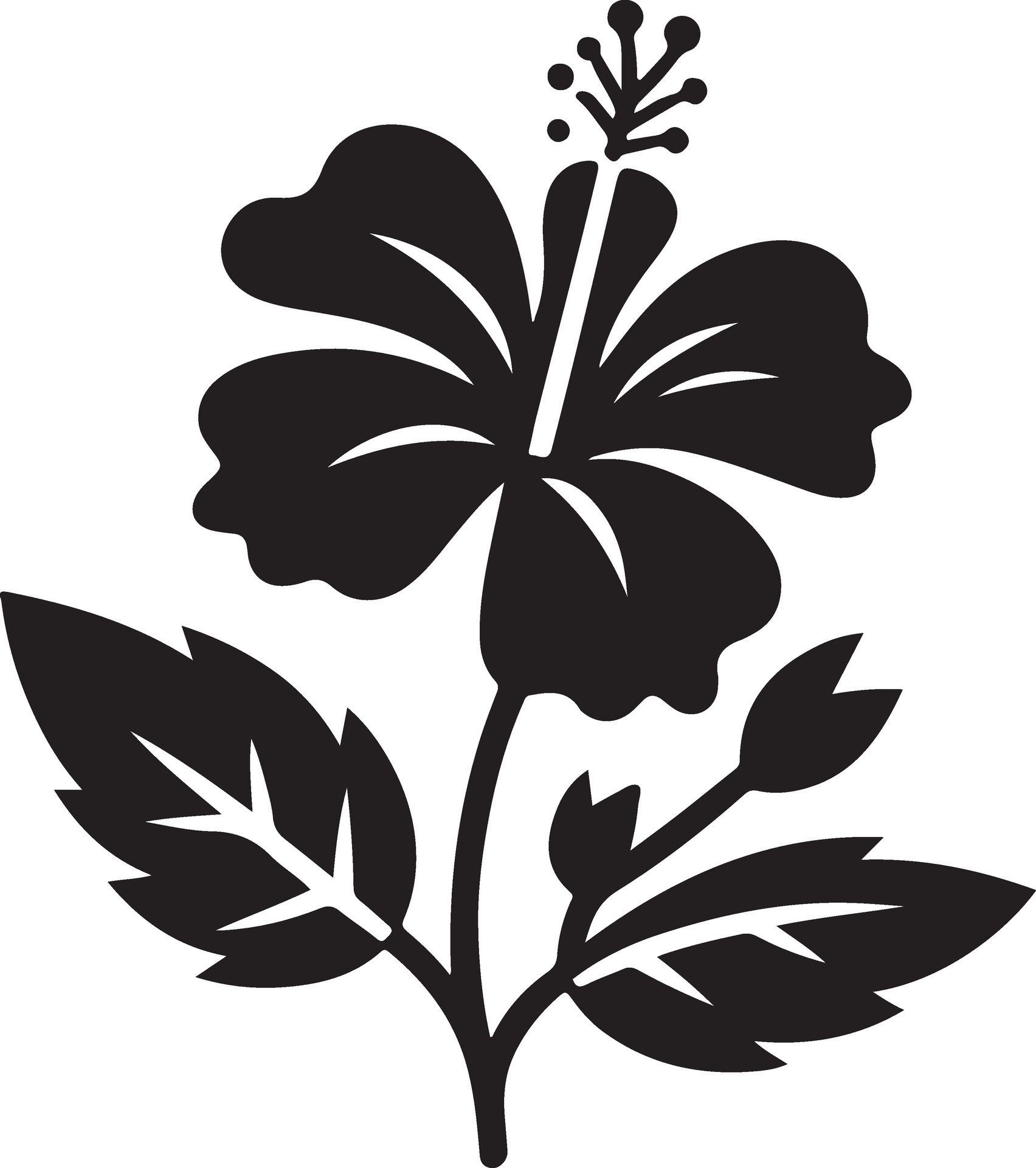 Hawaiian-flower-silhouette-stock-illustrations-clipart-free-vector