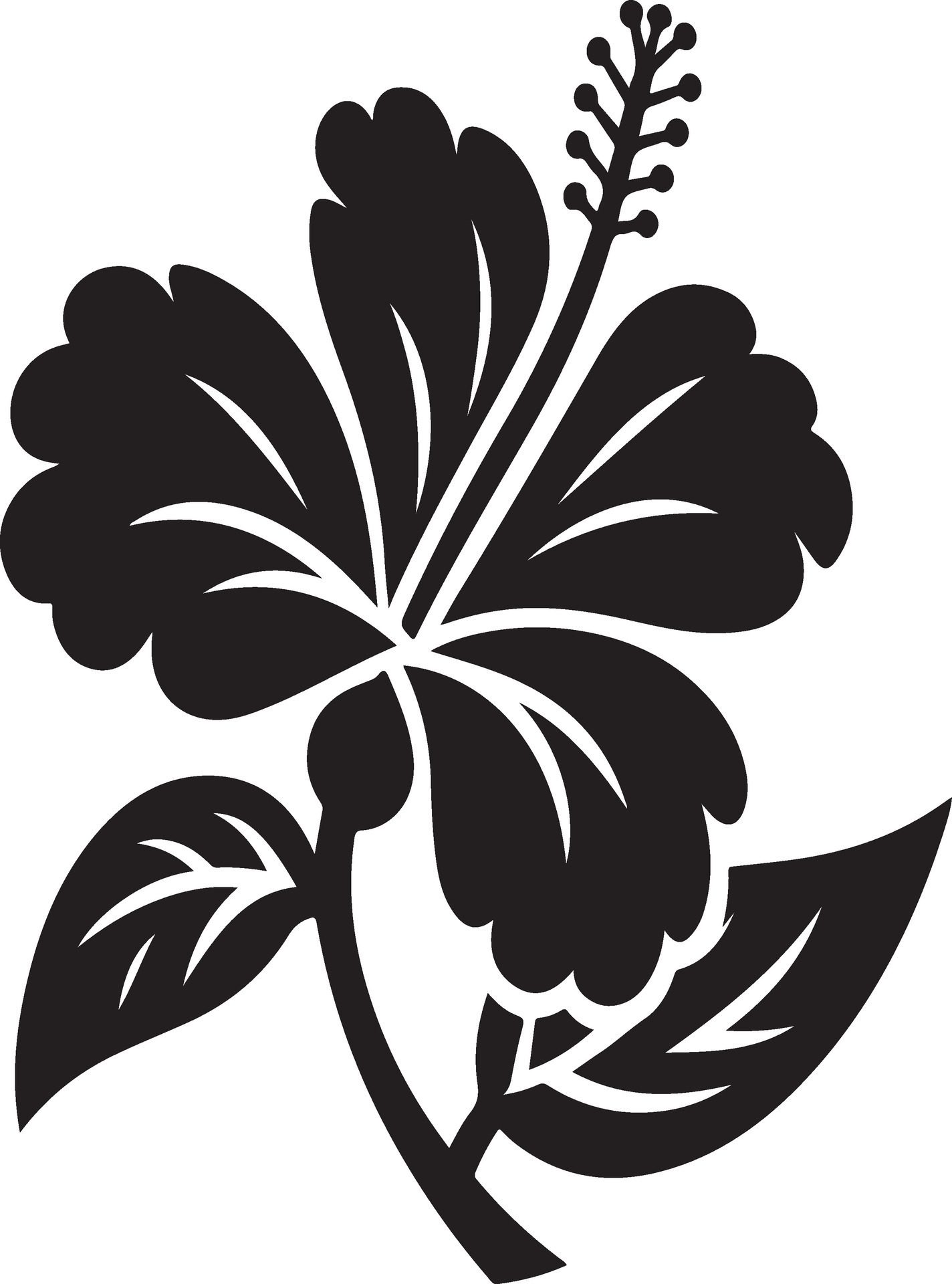 Hibiscus-flower-logo-free-vector