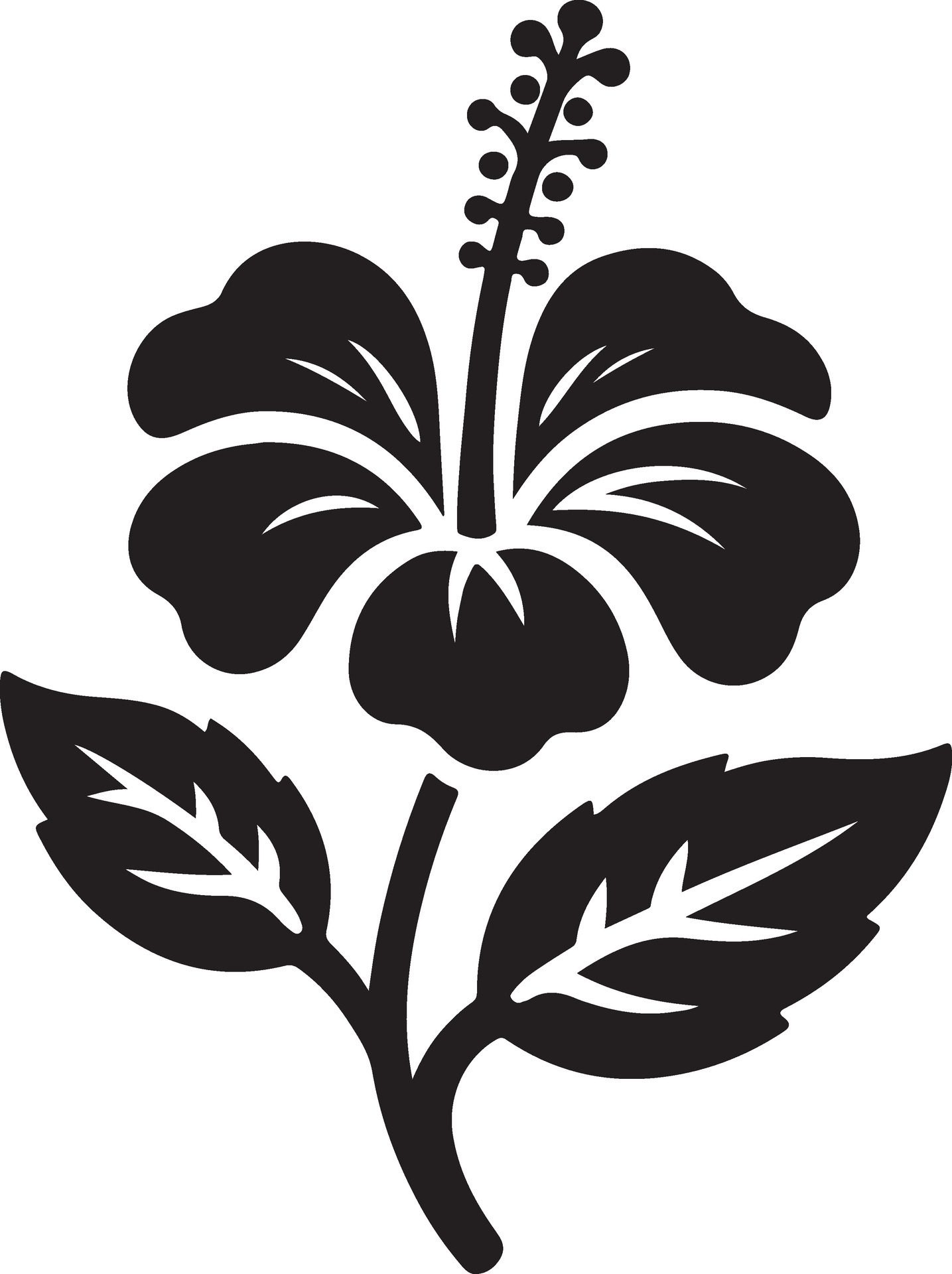 Hibiscus-flower-silhouette-illustration-beautiful-floral-free-vector