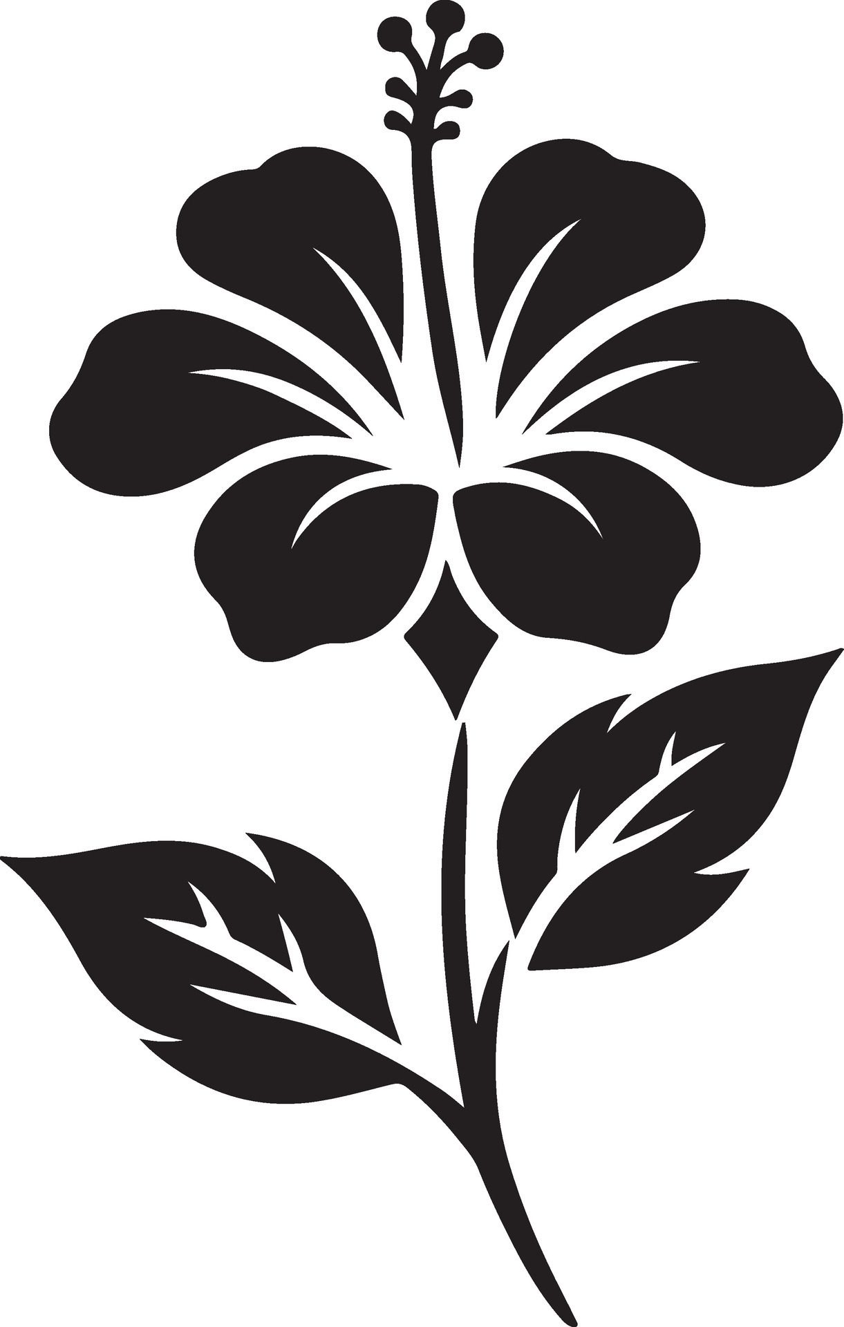 Hibiscus-flower-silhouette-illustration-beautiful-floral-sample-graphic-free-vector