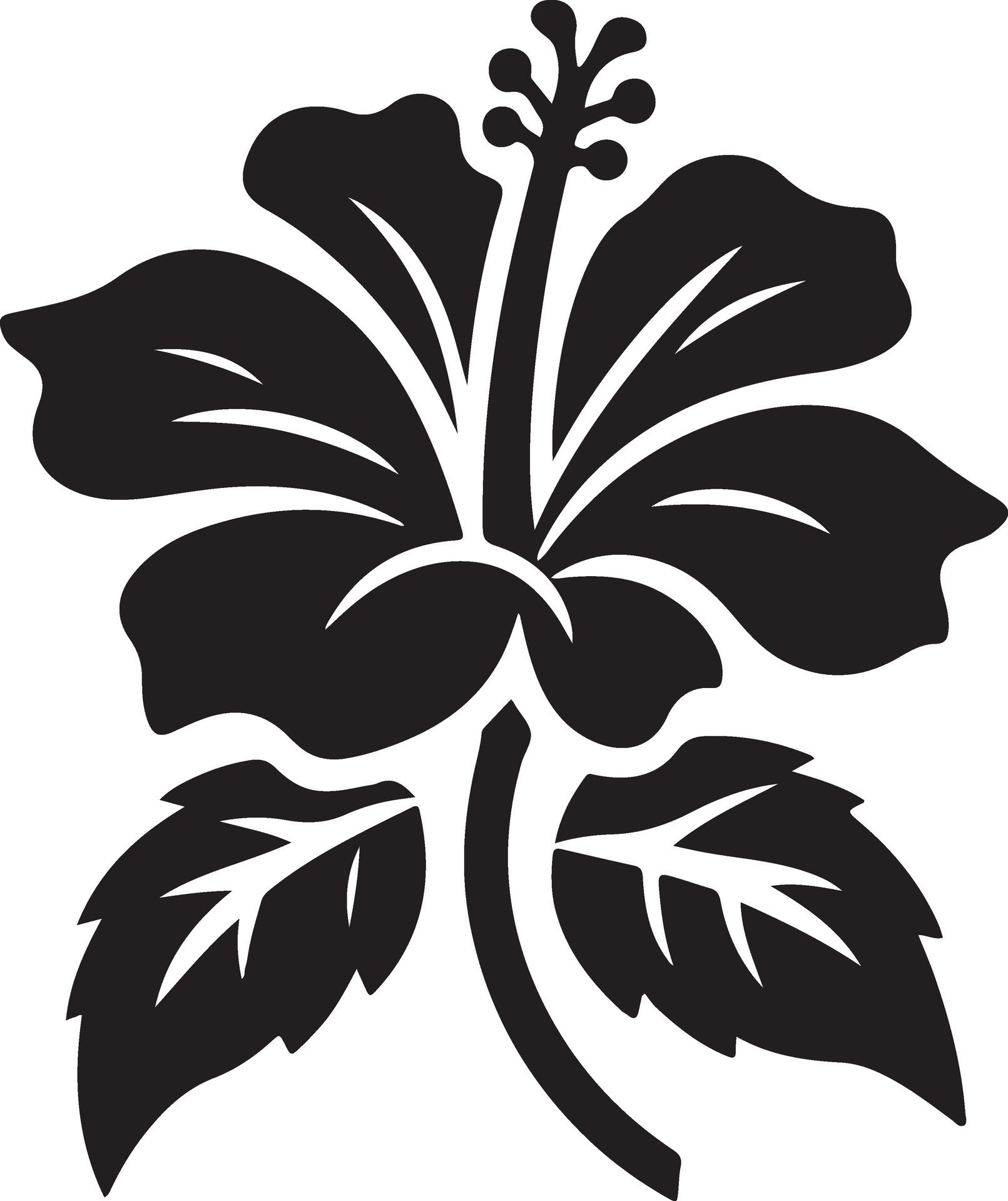 Hibiscus-solid-color-silhouette-free-vector