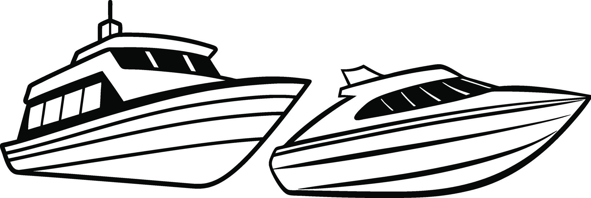 Motorboat-digital-image-for-marine-and-nautical-projects-free-vector
