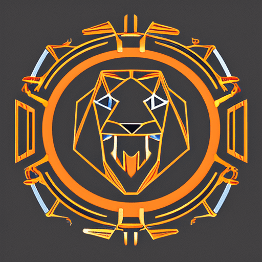 Minimal line logo of lion, vector