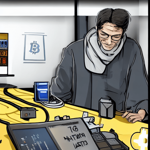 Satoshi nakamoto in a bitcoin mining lab, photorealism --v 5