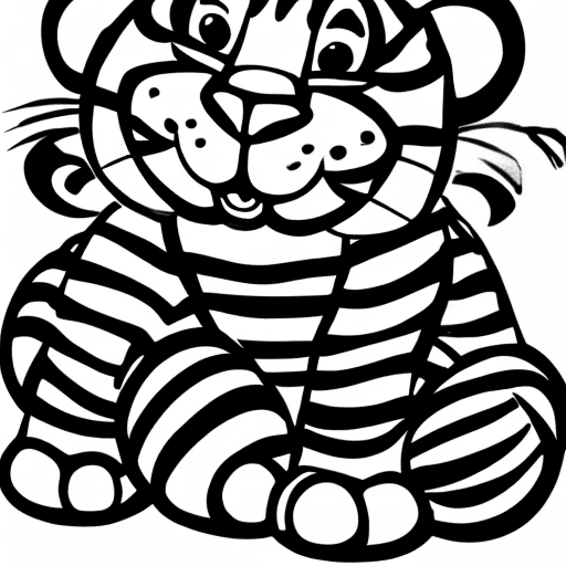 A cute tigger, black lines white background, clean simple line art, no background, clean coloring book page, coloring book page, well composed, black and white, line art, concept art, a coloring book page, extremely detailed, line art, comics drawing, pencil sketch, coloring page for beginners, professional color sharp focus, fair quality, intricate, elegant, highly contrasted, serious, simple background, white background, monochrome, lineart,