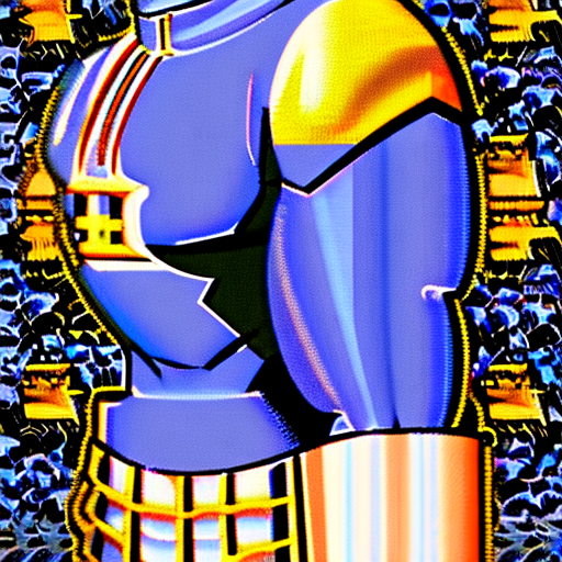 Superhero called "ubicuo" with a blue suit and the white letter "u", the initial of his name, on his chest. Arms crossed. Inspires power, strength and confidence. Half face mask.