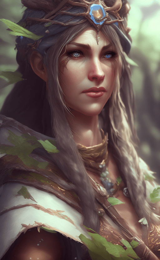 A female druid character, concept art, high resolution and detail, photorealistic, cinematic, amazing, inspiring, attractive