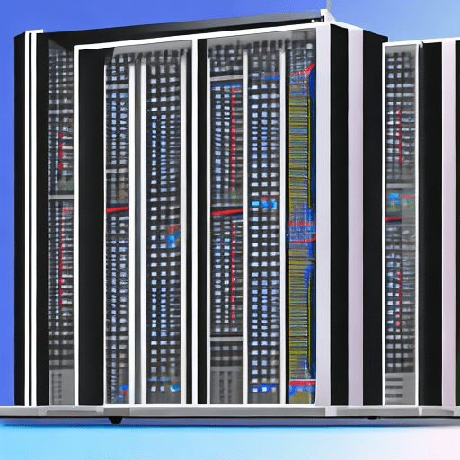 Recrear prompt only google ads server create a detailed technical illustration of a google ads server. The image should be in a flat design style with a white background. Include the following elements: a sleek, modern server rack with google's logo subtly incorporated. Multiple server units stacked vertically, each with blinking led lights. Cables neatly organized and color-coded, connecting different parts of the server. A simplified data flow diagram overlaid on part of the server, showing input, processing, and output of ad data. Cooling systems visible, such as fans or liquid cooling pipes. A small screen on the server displaying key performance metrics or a google ads dashboard. Use google's color palette (blue, red, yellow, green) in various elements of the design. The overall style should be clean, precise, and somewhat futuristic, conveying the power and efficiency of google's ad serving technology. Ensure the illustration remains relatively simple and easy to understand at a glance, despite its technical nature. "