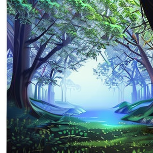 Fantasy forest landscape, dark light night, intricate, elegant, clear focus, illustration, (very detailed:1. 3) , digital painting, concept art, green neon smoke, matte painting.