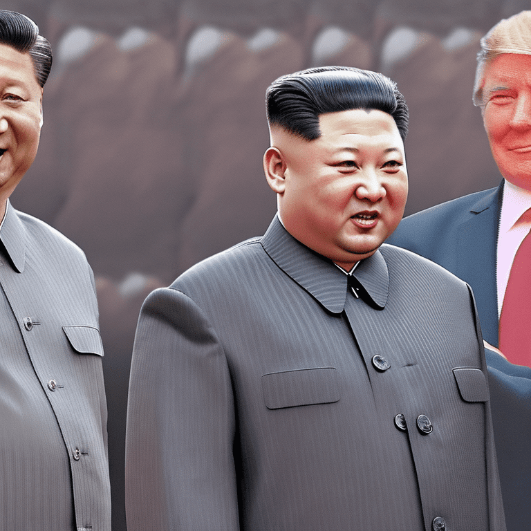 Xi jinping, kim jong un and donald trump standing together, hd, 4k, realistic