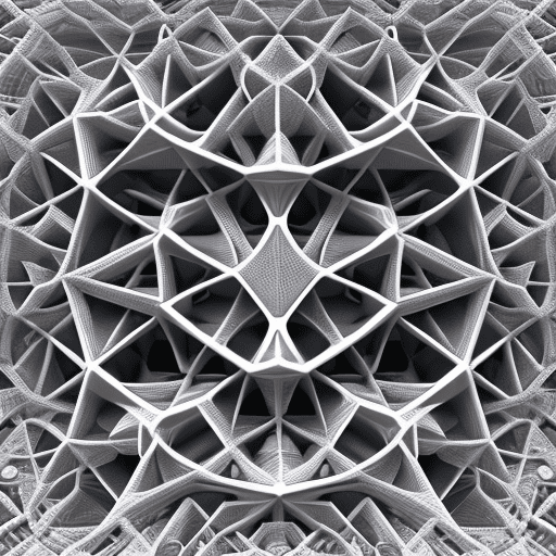 /imagine generate a highly detailed 3d model against a pure white background. The subject is a rocket engine. Incorporate complex geometric patterns and structures throughout the design. Use a mix of organic and mechanical forms, with intricate lattices, fractals, and tessellations covering the surface. Emphasize the interplay of shapes and negative space. Render the model with realistic materials and lighting to highlight the complex geometry. Ensure the overall form is still recognizable as the chosen subject, but prioritize artistic and geometric complexity over functional accuracy. Build it like spacex raptor engine and with cylindrical body and conical nozzle.