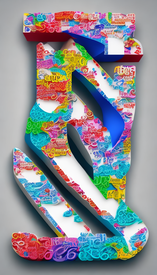 3d typography letter a with colorful style in white background. . .