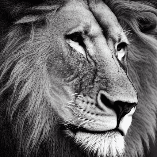 Lion man, close up, cinematic light, background dark --ar 4:5 --q 2
